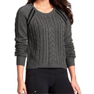 Athleta Dove Montara Wool Cable Knit Sweater